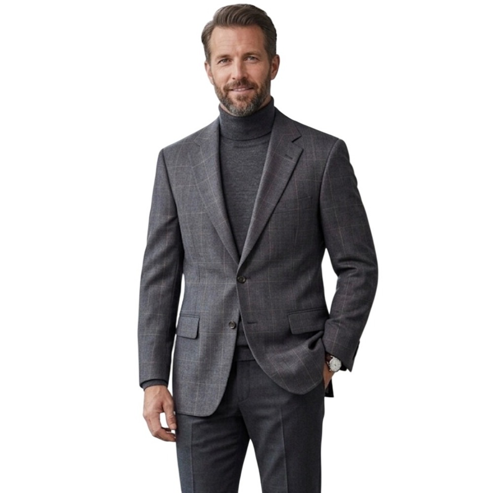 Polo University Club Ralph Lauren Grey Glen Plaid Virgin Wool Blazer Sport Coat